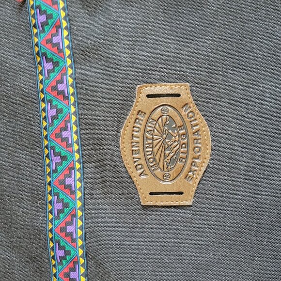 Adventure Exploration Canvas Tote Bag With Aztec Pattern Trim - Picture 4 of 5